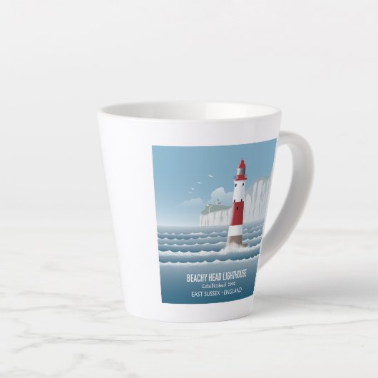 Tasse Latte Beachy Head Lighthouse (Angle droit)