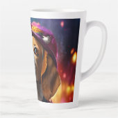 Tasse Latte Beagle dans un Casquette rose (Droite)
