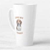 Tasse Latte Beagle Lover Design (Angle gauche)