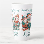 Tasse Latte Bears Polar mignon chante Avoir un Noël de très Bé (Devant)