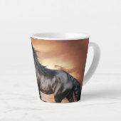 Tasse Latte Beau Cheval Noir (Angle droit)