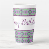 Tasse Latte Beau Joyeux Anniversaire violet Flowé (Devant)