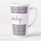 Tasse Latte Beau Joyeux Anniversaire violet Flowé (Droite)