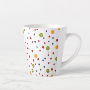Tasse Latte Beau Motif de mini fruits