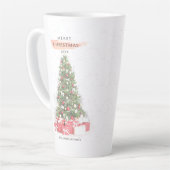 Tasse Latte Beau Noël Arbre Aquarelle Vacances Art (Angle gauche)
