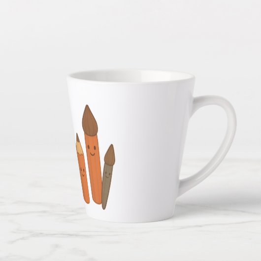 Tasse Latte Beau Outils Scolaires - Très Transparent (Droite)