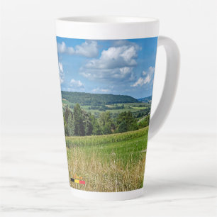 Tasse Latte Beau paysage en Wallonie, voyage