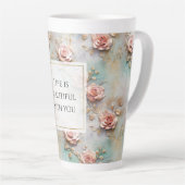 Tasse Latte Beau Romantique Rose rose rose Roses romantiques (Angle droit)