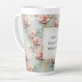 Tasse Latte Beau Romantique Rose rose rose Roses romantiques (Angle gauche)