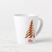 Tasse Latte Beau sapin de Noël rouge et or (Angle droit)
