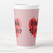 Tasse Latte Beaucoup d'amour, grand coeur (Devant)