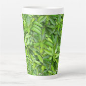 Tasse Latte Beaucoup de belles feuilles vertes (Devant)