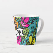 Tasse Latte Beauté de Coussin de Jet avec des Fleurs (Angle droit)