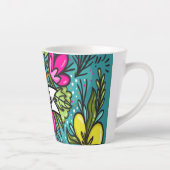Tasse Latte Beauté de Coussin de Jet avec des Fleurs (Droite)
