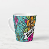 Tasse Latte Beauté de l'oreiller avec fleurs (Angle gauche)