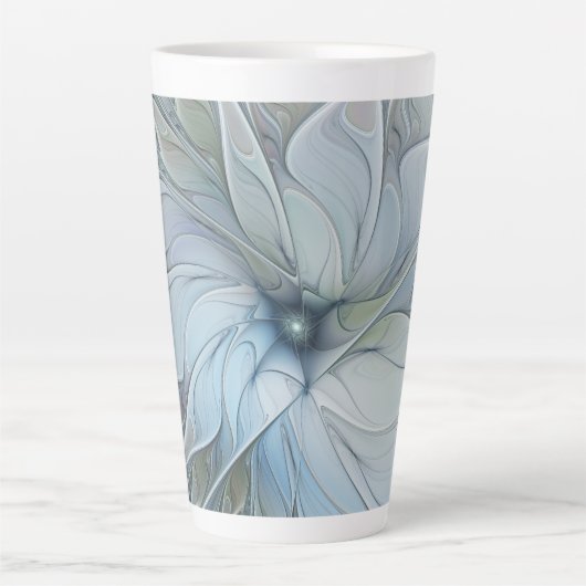 Tasse Latte Beauté élégante Moderne Abstraite Fractal Art Flow (Devant)