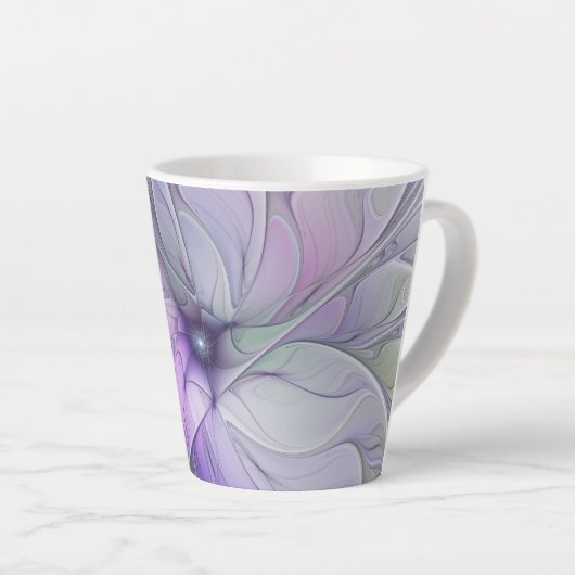 Tasse Latte Beauté étonnante Fleur d'art Abstrait fractal mode (Angle droit)