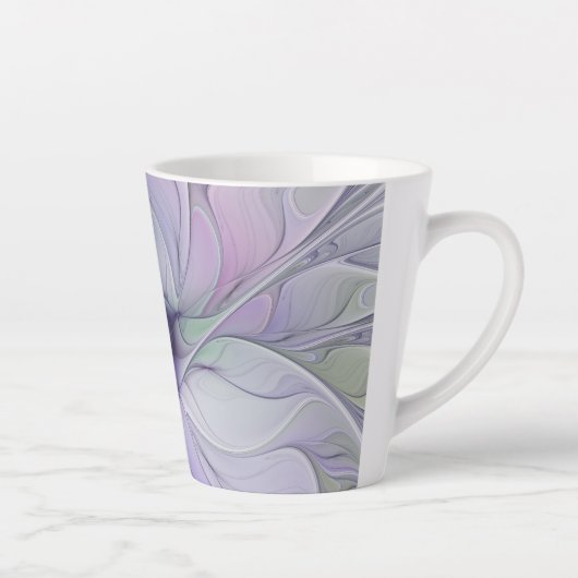 Tasse Latte Beauté étonnante Fleur d'art Abstrait fractal mode (Droite)