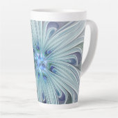 Tasse Latte Beauté florale Abstraite moderne Blue Pastel Flowe (Angle droit)