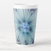 Tasse Latte Beauté florale Abstraite moderne Blue Pastel Flowe (Devant)