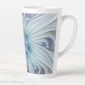 Tasse Latte Beauté florale Abstraite moderne Blue Pastel Flowe (Droite)