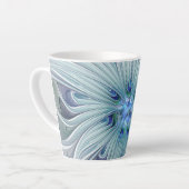 Tasse Latte Beauté florale Abstraite moderne Blue Pastel Flowe (Angle gauche)