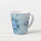 Tasse Latte Beauté florale Abstraite moderne Blue Pastel Flowe (Angle droit)