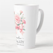 Tasse Latte Beautiful Birth Mont Flower/January/Carnation (Angle droit)