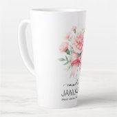 Tasse Latte Beautiful Birth Mont Flower/January/Carnation (Angle gauche)