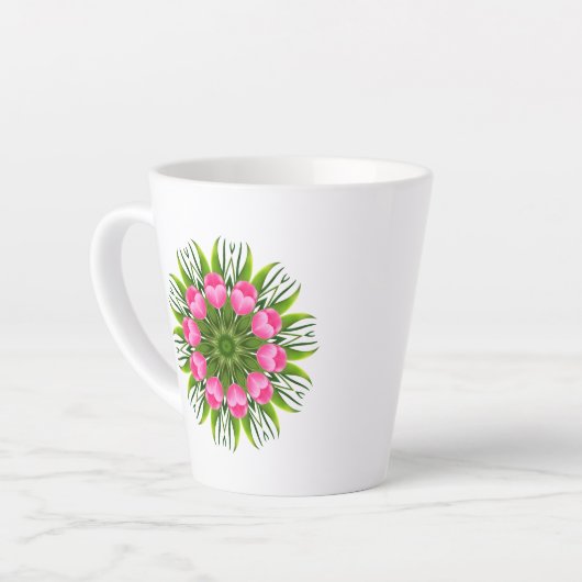Tasse Latte Beautiful Flower Mandala Design-79358 (Angle gauche)