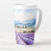 Tasse Latte Beautiful lavender fields art (Angle droit)