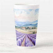 Tasse Latte Beautiful lavender fields art (Devant)
