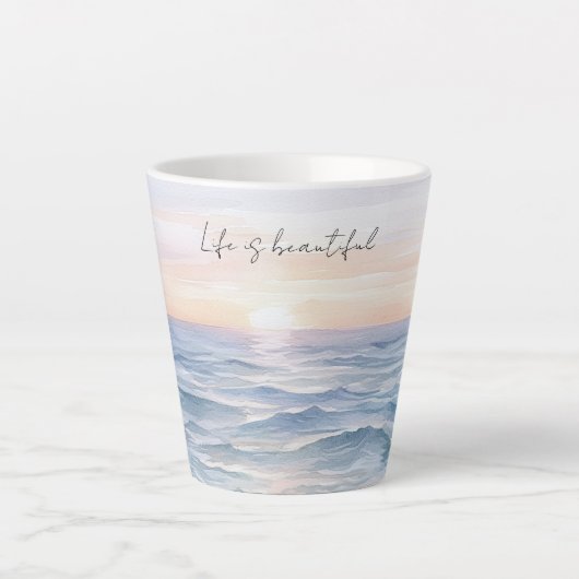 Tasse Latte Beautiful Ocean Sunset (Devant)