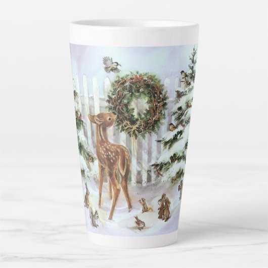 Tasse Latte Beaux animaux d'hiver (Devant)
