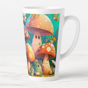 Tasse Latte Beaux champignons mignons