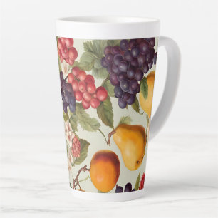 Tasse Latte Beaux fruits et Fleurs délicates à la française