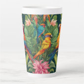 Tasse Latte Beaux oiseaux colorés (Devant)