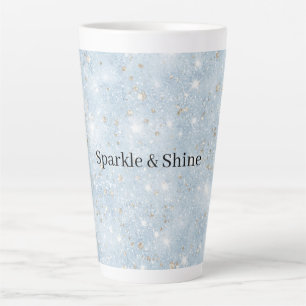 Tasse Latte Bébé Bleu Faux Paillettes