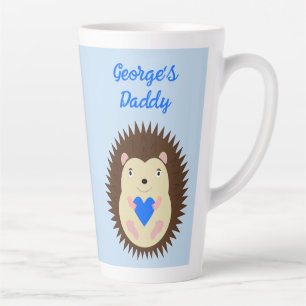 Tasse Latte Bébé Garçon Hérisson Cœur Bleu Personnalisé