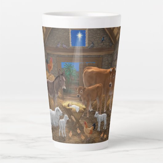 Tasse Latte Bébé Jésus Manger Nativité de Noël (Devant)