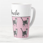 Tasse Latte Bébé rose blanc Tabby chat Chats Whimsical Latte M (Angle droit)