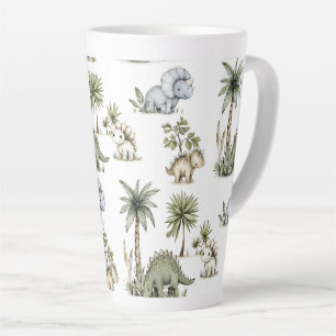 Tasse Latte Bébés dinosaures aquarelle mignons
