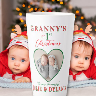 Tasse Latte Bébés jumeaux Merrier 1er Noël Grand-parent Cadeau