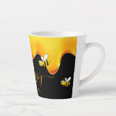 Tasse Latte Bee Happy noir mignon bourdons abeilles gouttant d (Droite)