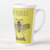 Tasse Latte BEE Yellow Polkadot design tendance nommé (Droite)