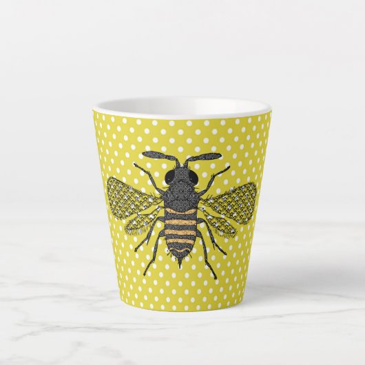 Tasse Latte BEES et Honeycomb - Sauvez les abeilles (Devant)