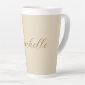 Tasse Latte Beige Classic Professional Nom manuscrit (Angle droit)