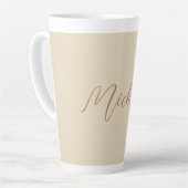 Tasse Latte Beige Classic Professional Nom manuscrit (Angle gauche)