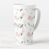 Tasse Latte Belle aquarelle florale (Angle droit)