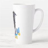 Tasse Latte Belle aquarelle Ukraine Chien et Papillon (Droite)